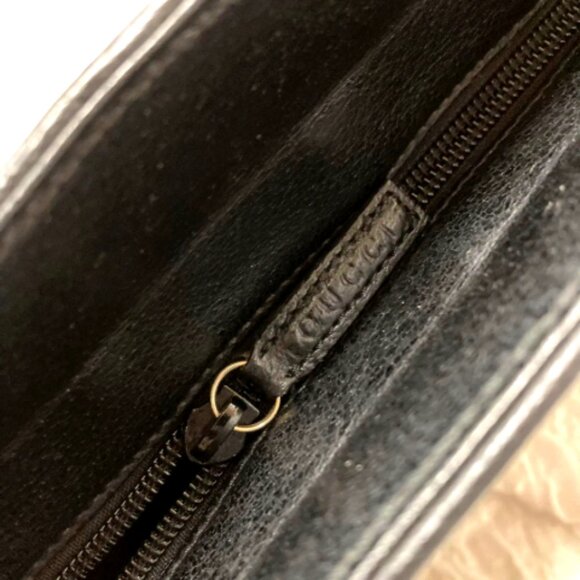 SALE! Vintage Gucci Leather Ophidia Black Tote Bag Medium Gold w/FREE Accessory - Picture 14 of 16